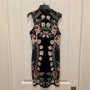 Needle & Thread Black Sequin dress size 4